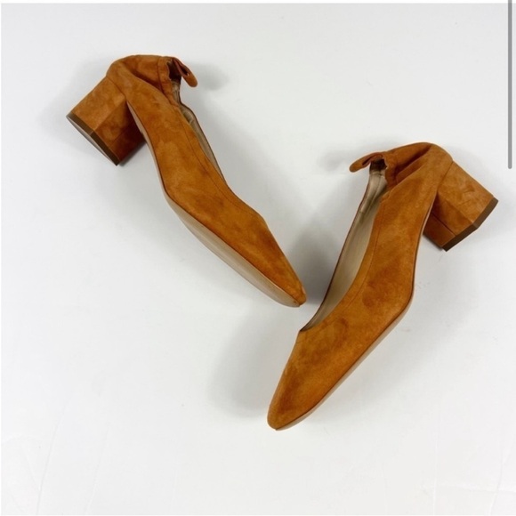Everlane The Italian Leather Day Heel Cognac Suede Tan Size 6.5 NEW - Picture 2 of 8